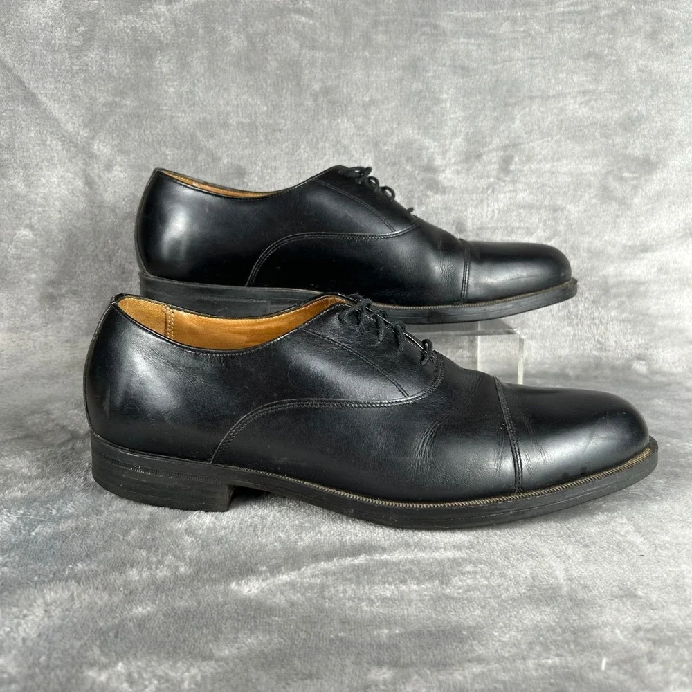 Florsheim‎ Comfortech Mens 10 D Black Leather Cap Toe Oxford Dress Shoes 20398